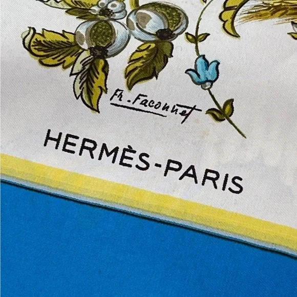 Rare Vintage Hermes Scarf "Ceres" Silk Twill Carre 1967 F. Faconnet - Picture 5 of 12